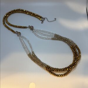 Elegant Gold and Silver Beaded Necklace
